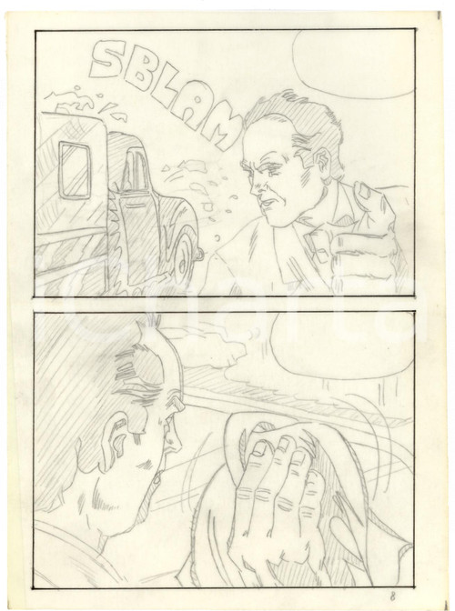 1970 Fumetto erotico LANDO camion Tavola originale matita su lucido LUBE ANNI '70 FUMETTO SOCIAL-EROTICO LANDO LITE TRA LOSCHI INDIVIDUI Tavola originale di Luciano BERNASCONI (LUBE) cm 16 x 20 Tavola originale, a matita su lucido, del grande disegnatore Luciano Bernasconi (altresì noto come LUBE), realizzata per il fumetto social-erotico 'Lando' ispirato a Lando Buzzanca (con il volto di Adriano Celentano), che mostra un camion il cui guidatore sbatte la portiera, probabilmente nell'ambito di una lite. In buone condizioni. Fumetto d'epoca, originale, autentico. NOTA BIOGRAFICA Luciano Bernasconi (alias Lube, Saint Germain) nasce a Roma nel 1939. Dal 1959 al 1964 prepara i disegni a matita per Carlo Cedroni, disegnatore dell'agenzia romana Barbato/Mancini che si occupa della produzione di fumetti per 1'editrice Lug di Lione. Nello stesso periodo ha anche saltuarie collaborazioni, sempre per le matite, con Alberto Giolitti, Ruggero Giovannini, Gino Guida, Nevio Zeccara e Annibale Casabianca. Nel 1966 inizia la collaborazione con le Edizioni Europer di Roma, disegnando serie di guerra per la testata ATTAK. Nel 1967 lega il suo nome alla serie PAPPAGONE, ideata e sceneggiata da Luigi De Filippo e la serie successiva CICCIO E FRANCO. Per la stessa casa editrice, la Gallo Rosso di Roma, disegna alcuni fascicoli della Donna Invisibile più varie illustrazioni. Nel 1968 disegna tre albi dell'Intrepido per 1'Editrice Universo. Nel 1969 inizia la collaborazione, tramite l'agenzia Martini/Maffi di Milano con le Editions Lug, realizzando le serie WAMPUS e BOB LANCE. Dal 1970 ha inizio la collaborazione diretta con 1'editrice francese, collaborazione che durerà fino alla chiusura della stessa. Per la Francia, realizza vari personaggi L'AUTRE, KABUR, WAKI, LE GLADIATEUR DE BRONZE, BOB FLAY, L'AMI BARRY, JEFF SULLIVAN, BILLY BOYD, PHENIX, KIT KAPPA, BABY BANG (alcuni episodi), STARLOK, IL GRANDE BLEK (2 episodi) più alcune storie singole. Nel 1978 inizia a lavorare con il Giornalino della San Paolo Editrice per cui esegue storie brevi che spaziano dal costume alla fantascienza. Nel 1979 ha inizio anche la collaborazione con la Edifumetto di Milano, per la quale realizza storie di genere erotico/porno, collaborazione che dura sino alla chiusura della casa editrice creata da Renzo Barbieri. Nel 1983 è invitato a partecipare al fumetto dell'estate Welcome to Rome, su sceneggiatura di Dal Prà, da un'idea dell'assessore Nicolini. Fa parte dei 40 disegnatori che si alternano alla realizzazione della storia, pubblicata a puntate sul quotidiano Il Messaggero. Dal 1989 collabora con la Blue Press di Roma, sempre nel genere erotico/porno ed esegue anche due racconti per la testata Splatter. Nel dicembre del 1990 disegna il numero di Natale di BLACK JACK per la Edifumetto. Nel 1991 disegna le matite del quarto episodio di Gordon Linch, con inchiostri di Della Monica. Dello stesso anno è anche una storia breve per 1'Intrepido. Nel 1993 esegue varie storie tra cui un'avventura di Sherlock Holmes (inedita) per la rivista Crimen. Tra il 1994 e il 1995 collabora con 1'editrice Fenix di Roma, disegnando varie storie, tra cui la versione a fumetti del romanzo erotico GAMIANI. Nell'estate del 1995 riprende la collaborazione con L'Intrepido, disegnando due storie Western di Dal Prà e alcuni episodi della serie I CUSTODI.Comparso sulla Enciclopedia del Fumetto di Graziano Origa nel 1977, appare anche su Foto di famiglia di Gianni Bono su TEX n° 172 del 1975. Citazioni altresì su DIVA della Glittering Images di Firenze e pubblicazioni francesi tra cui: Le Collectionneur de Bandes Dessinees. originale e autentica 1 1970 Fumetto erotico LANDO camion Tavola originale matita su lucido LUBE ANNI '70 FUMETTO SOCIAL-EROTICO LANDO LITE TRA LOSCHI INDIVIDUI Tavola originale di Luciano BERNASCONI (LUBE) cm 16 x 20 Tavola originale, a matita su lucido, del grande disegnatore Luciano Bernasconi (altresì noto come LUBE), realizzata per il fumetto social-erotico 'Lando' ispirato a Lando Buzzanca (con il volto di Adriano Celentano), che mostra un camion il cui guidatore sbatte la portiera, probabilmente nell'ambito di una lite. In buone condizioni. Fumetto d'epoca, originale, autentico. NOTA BIOGRAFICA Luciano Bernasconi (alias Lube, Saint Germain) nasce a Roma nel 1939. Dal 1959 al 1964 prepara i disegni a matita per Carlo Cedroni, disegnatore dell'agenzia romana Barbato/Mancini che si occupa della produzione di fumetti per 1'editrice Lug di Lione. Nello stesso periodo ha anche saltuarie collaborazioni, sempre per le matite, con Alberto Giolitti, Ruggero Giovannini, Gino Guida, Nevio Zeccara e Annibale Casabianca. Nel 1966 inizia la collaborazione con le Edizioni Europer di Roma, disegnando serie di guerra per la testata ATTAK. Nel 1967 lega il suo nome alla serie PAPPAGONE, ideata e sceneggiata da Luigi De Filippo e la serie successiva CICCIO E FRANCO. Per la stessa casa editrice, la Gallo Rosso di Roma, disegna alcuni fascicoli della Donna Invisibile più varie illustrazioni. Nel 1968 disegna tre albi dell'Intrepido per 1'Editrice Universo. Nel 1969 inizia la collaborazione, tramite l'agenzia Martini/Maffi di Milano con le Editions Lug, realizzando le serie WAMPUS e BOB LANCE. Dal 1970 ha inizio la collaborazione diretta con 1'editrice francese, collaborazione che durerà fino alla chiusura della stessa. Per la Francia, realizza vari personaggi L'AUTRE, KABUR, WAKI, LE GLADIATEUR DE BRONZE, BOB FLAY, L'AMI BARRY, JEFF SULLIVAN, BILLY BOYD, PHENIX, KIT KAPPA, BABY BANG (alcuni episodi), STARLOK, IL GRANDE BLEK (2 episodi) più alcune storie singole. Nel 1978 inizia a lavorare con il Giornalino della San Paolo Editrice per cui esegue storie brevi che spaziano dal costume alla fantascienza. Nel 1979 ha inizio anche la collaborazione con la Edifumetto di Milano, per la quale realizza storie di genere erotico/porno, collaborazione che dura sino alla chiusura della casa editrice creata da Renzo Barbieri. Nel 1983 è invitato a partecipare al fumetto dell'estate Welcome to Rome, su sceneggiatura di Dal Prà, da un'idea dell'assessore Nicolini. Fa parte dei 40 disegnatori che si alternano alla realizzazione della storia, pubblicata a puntate sul quotidiano Il Messaggero. Dal 1989 collabora con la Blue Press di Roma, sempre nel genere erotico/porno ed esegue anche due racconti per la testata Splatter. Nel dicembre del 1990 disegna il numero di Natale di BLACK JACK per la Edifumetto. Nel 1991 disegna le matite del quarto episodio di Gordon Linch, con inchiostri di Della Monica. Dello stesso anno è anche una storia breve per 1'Intrepido. Nel 1993 esegue varie storie tra cui un'avventura di Sherlock Holmes (inedita) per la rivista Crimen. Tra il 1994 e il 1995 collabora con 1'editrice Fenix di Roma, disegnando varie storie, tra cui la versione a fumetti del romanzo erotico GAMIANI. Nell'estate del 1995 riprende la collaborazione con L'Intrepido, disegnando due storie Western di Dal Prà e alcuni episodi della serie I CUSTODI.Comparso sulla Enciclopedia del Fumetto di Graziano Origa nel 1977, appare anche su Foto di famiglia di Gianni Bono su TEX n° 172 del 1975. Citazioni altresì su DIVA della Glittering Images di Firenze e pubblicazioni francesi tra cui: Le Collectionneur de Bandes Dessinees. originale e autentica 1
